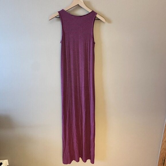 Women's XS Tommy Bahama Knit Striped Maxi Dress Pink Gray Stretch - Picture 3 of 7